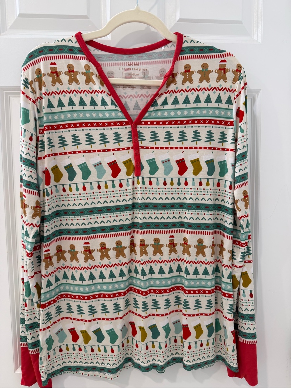 Women's Little Sleepies Christmas Pajama Top - Fair Isle holiday print.